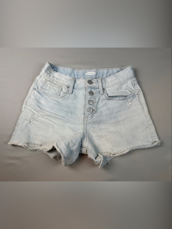 Old Navy Other - Old Navy Girls Button Front Shorts Light Blue Distressed High-Rise Denim Size 10